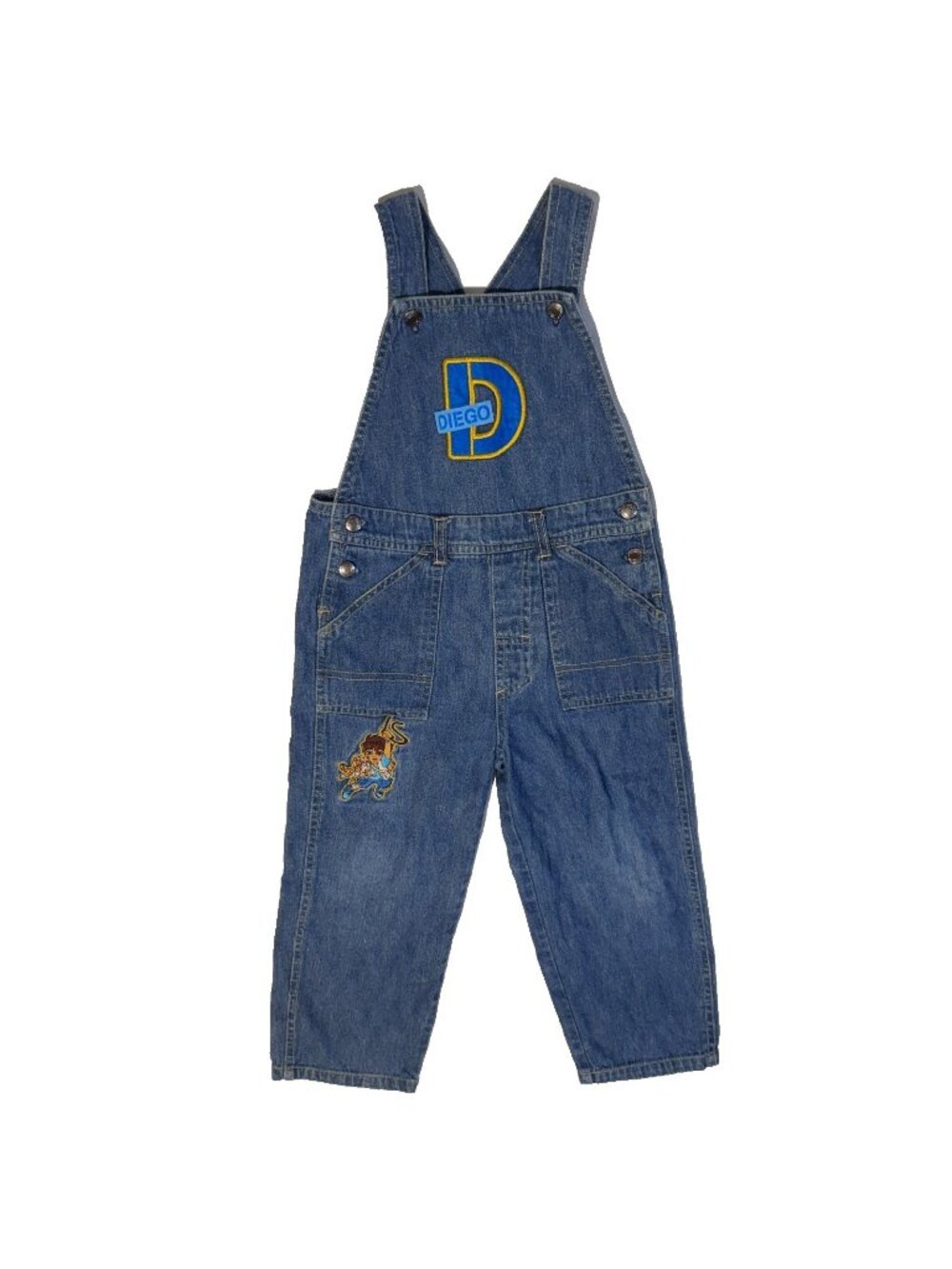 Y2K Go Diego Go Nick Jr Embroidered Denim Overalls 3X Dora Explorer